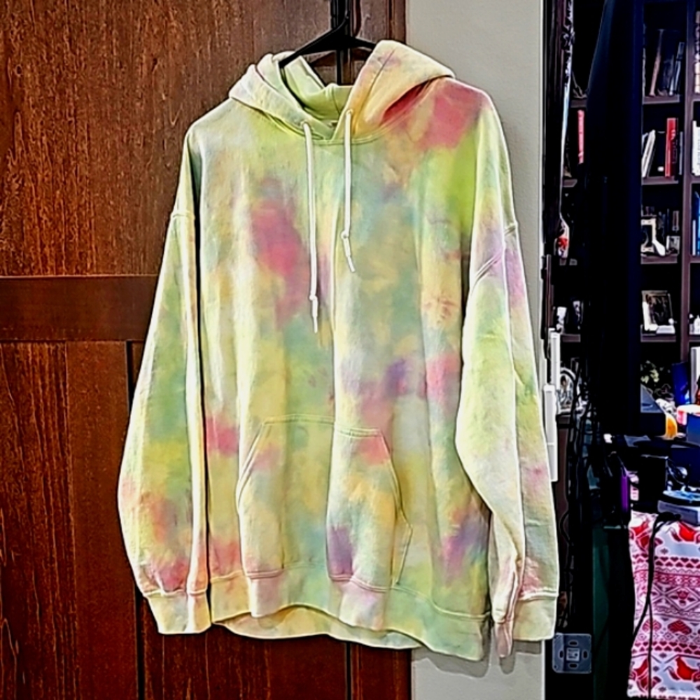 Womens large tie dye Gilded Intent hooded sweatshirt